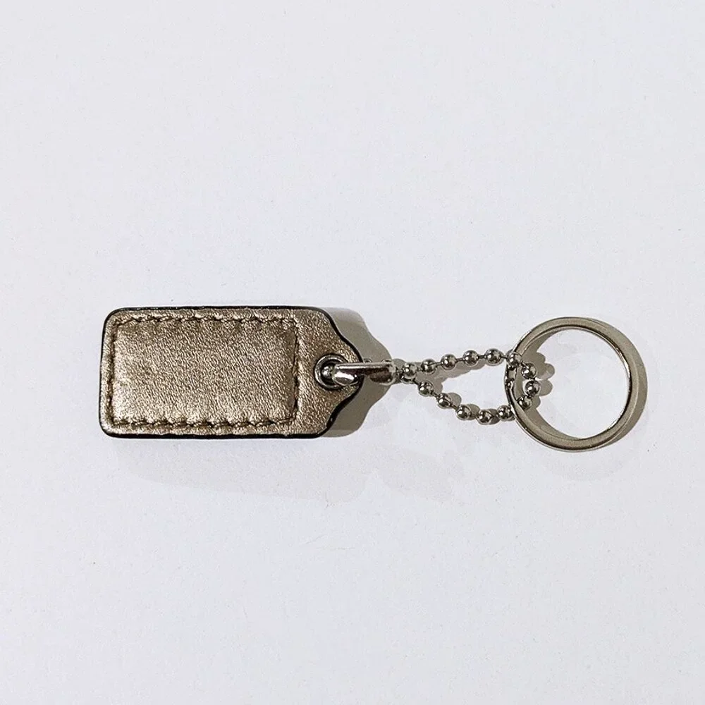 Coach Bronze Metallic Leather Keychain / Bag Tag